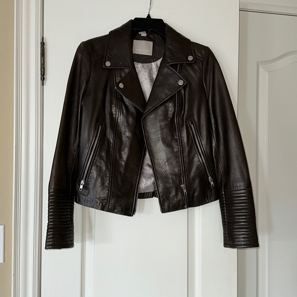 Soia & Kyo Lamb Leather Jacket, Size XS, Mushroom (Taupe/Grey) - Picture 2 of 15